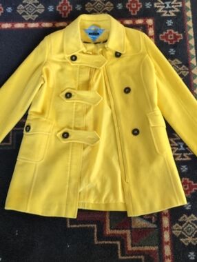Tommy Hilfiger Bright Yellow Double-Breasted Peacoat